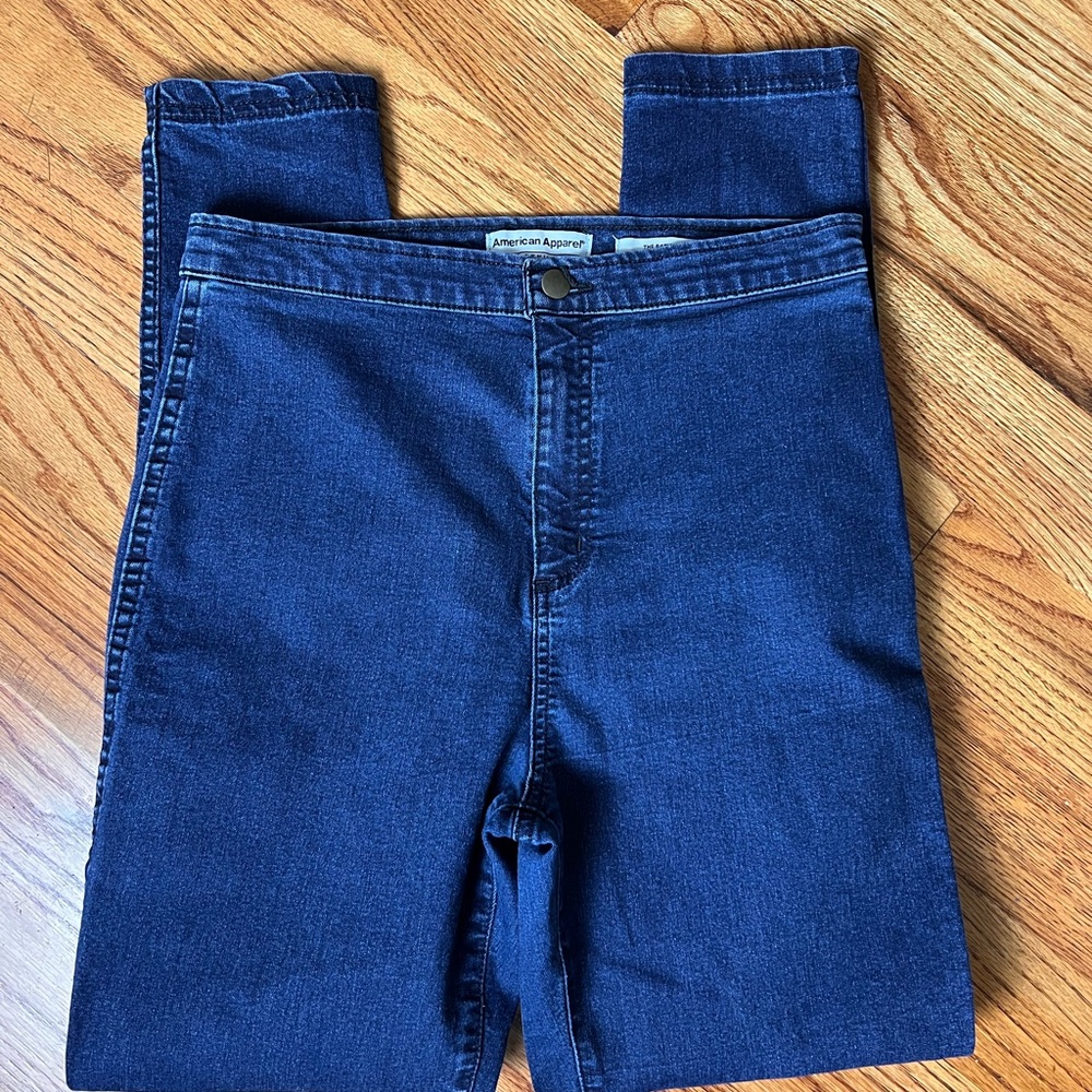 American Apparel Women's Dark Blue easy Skinny Jeans - Picture 3 of 7